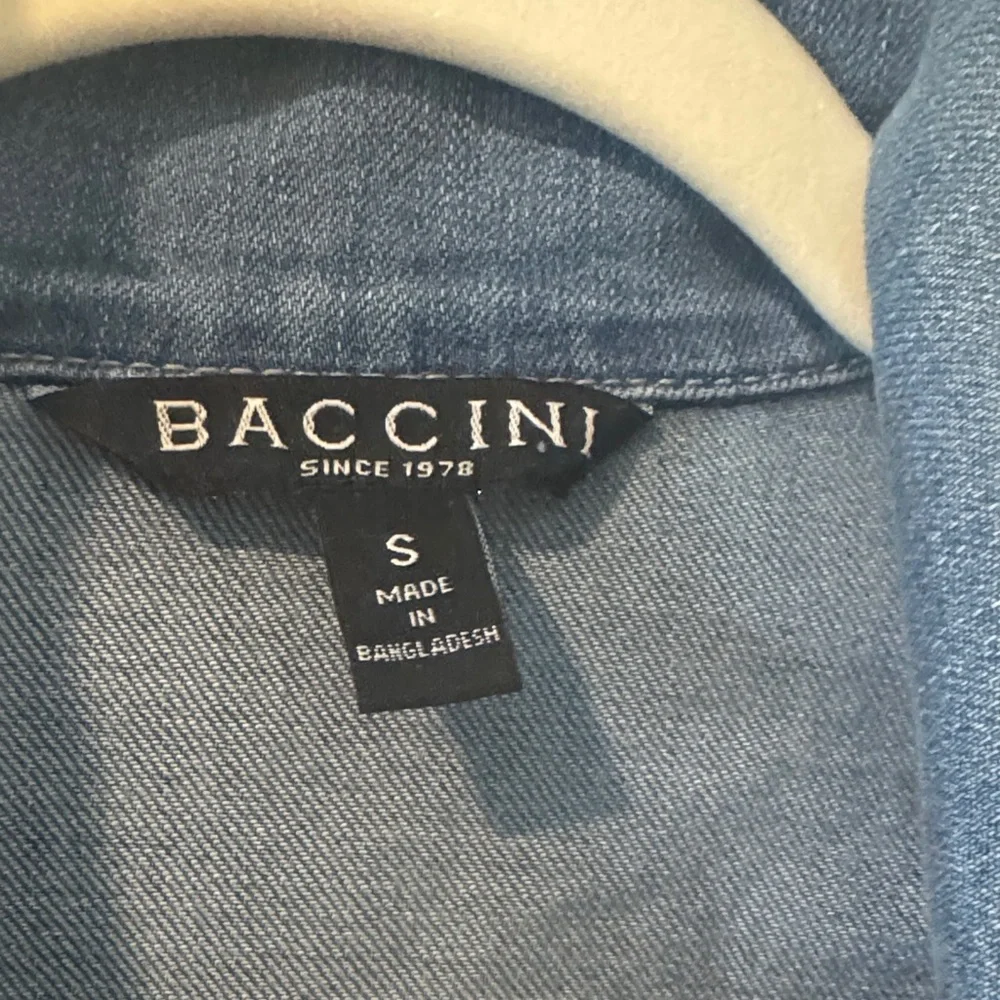 Baccini Medium Blue Denim Jean Jacket with Frayed Hem - Picture 2 of 3